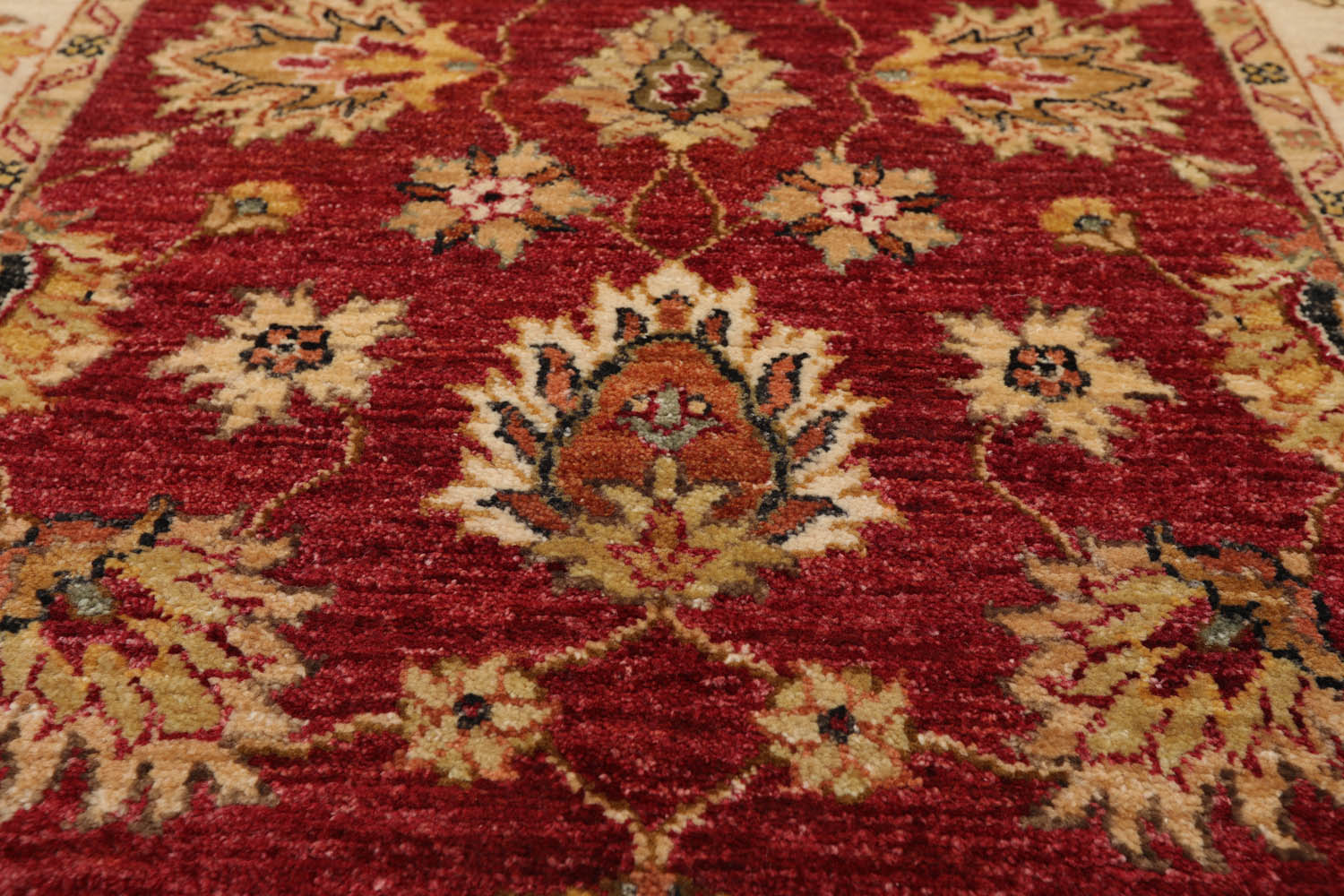 3x5 Rusty Red, Beige, Sage Color Hand Knotted Agra 100% Wool Traditional Oriental Rug