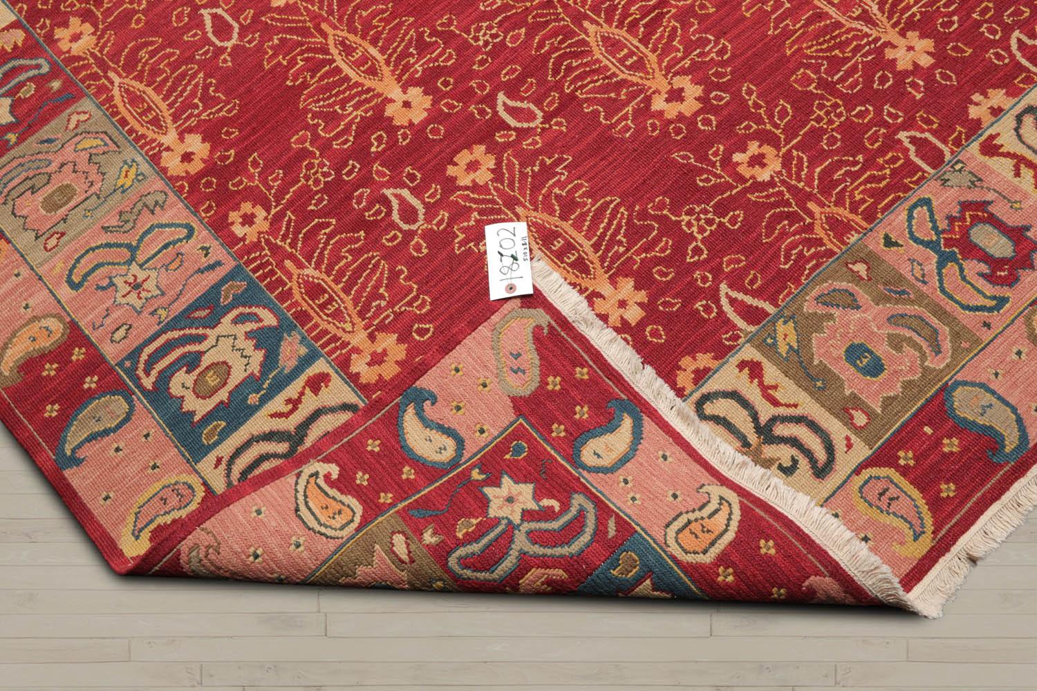 6x9 Rust, Mint, Raspberry Color Hand Knotted  100% Wool Traditional Oriental Rug