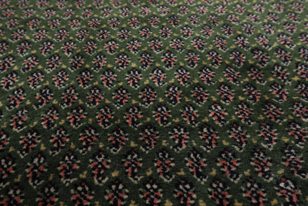 4x6 Green, Ivory, Blue Color Hand Knotted  Wool Traditional Oriental Rug
