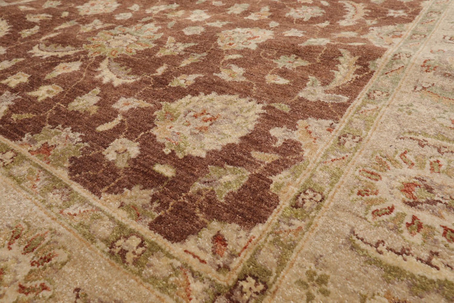 5x8 Brown, Beige, Tan Color Hand Knotted Chobi Peshawar 100% Wool Traditional Oriental Rug