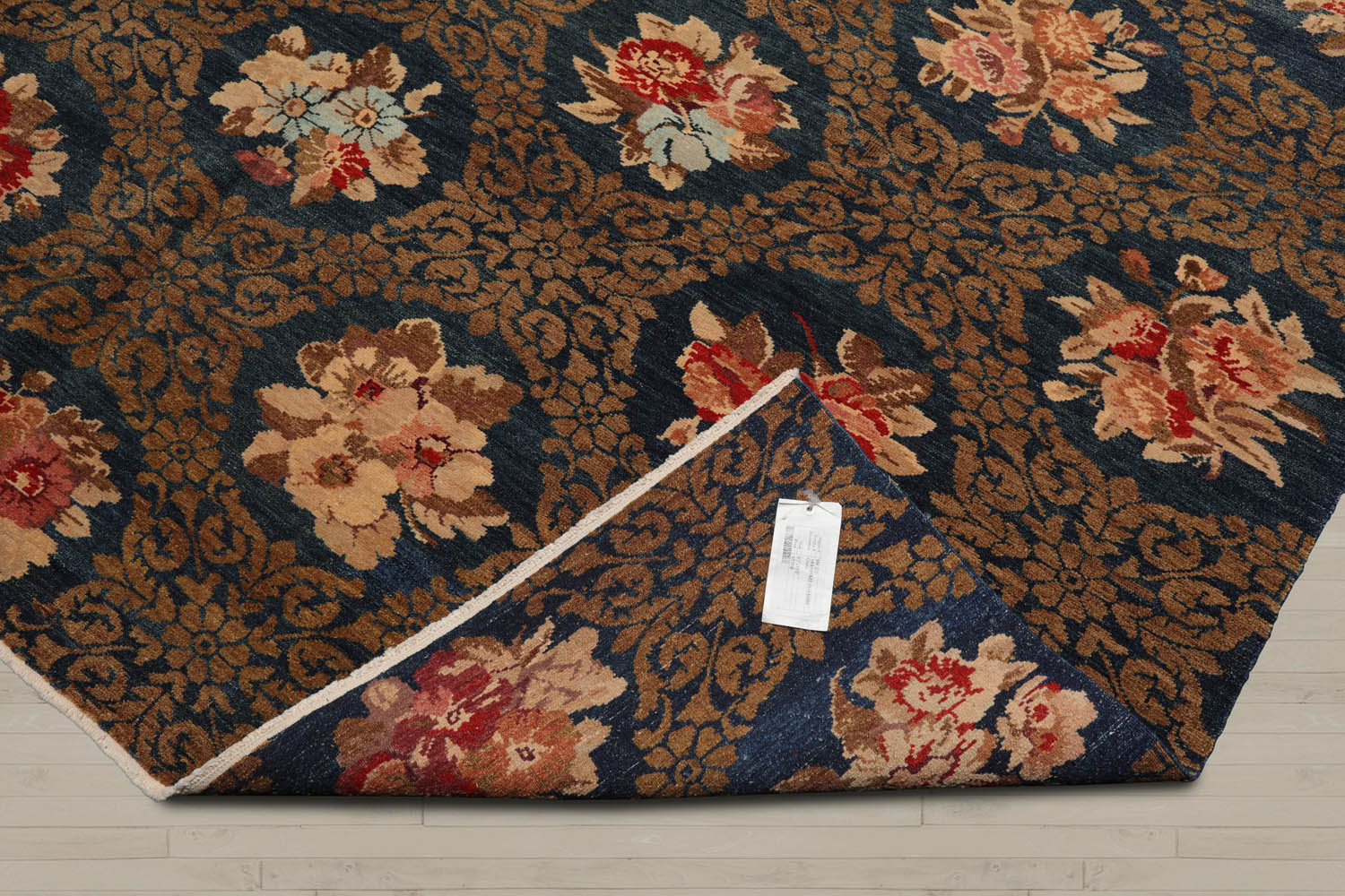 8x10 Blue, Brown, Beige Color Hand Knotted  100% Wool Transitional Oriental Rug