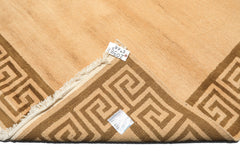 6x9 Mocha, Olive, Color Hand Knotted Tibetan Wool Transitional Oriental Rug
