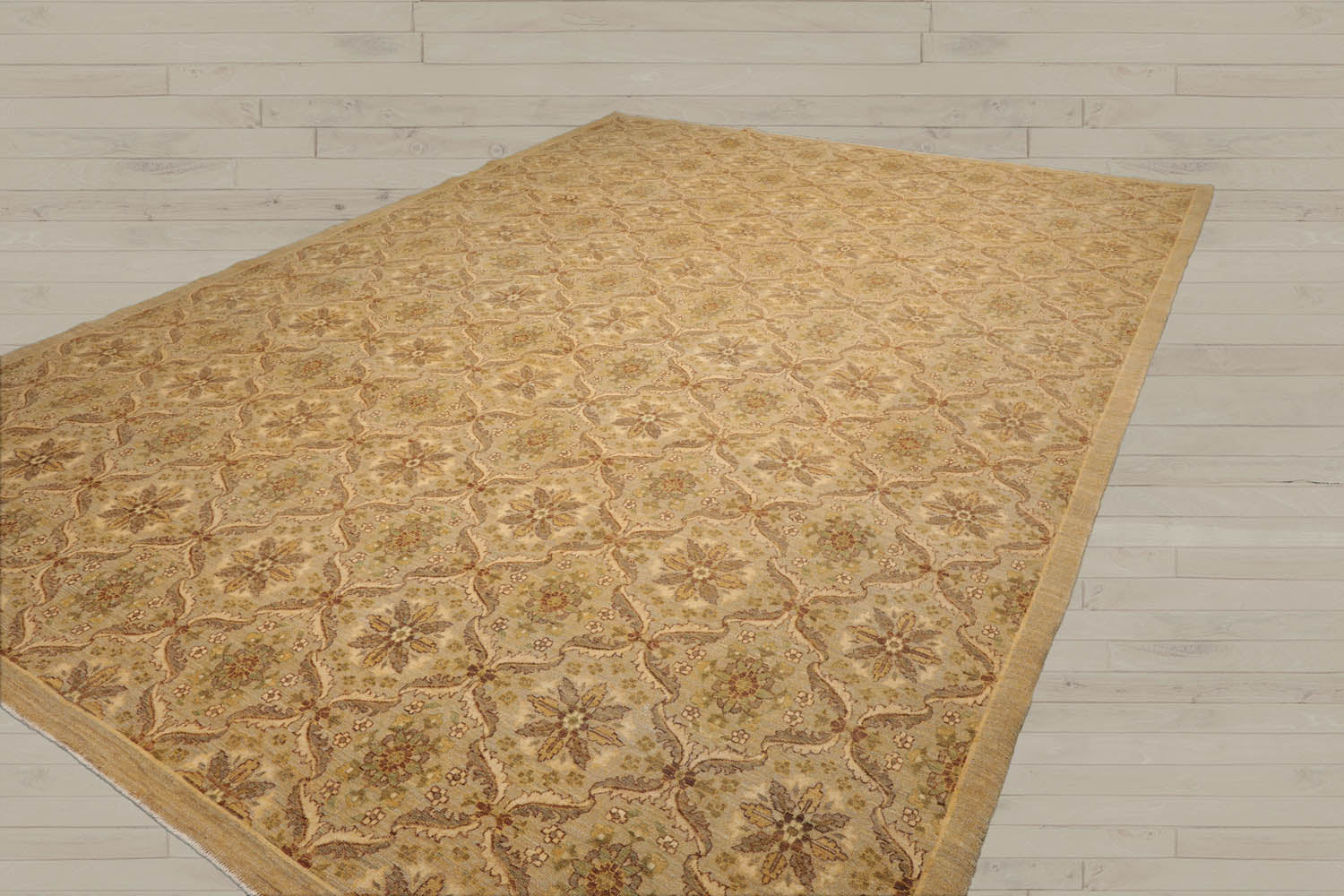 10x14 Tan, Gray, Beige Color Hand Knotted Peshawar 100% Wool Traditional Oriental Rug