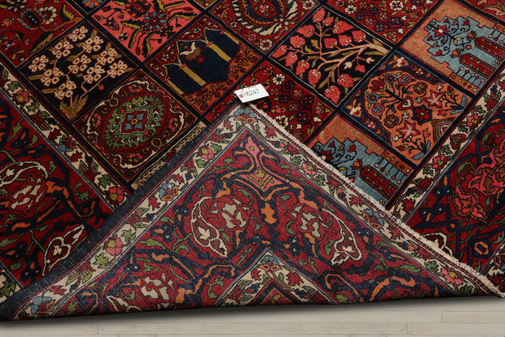 8x11 Navy, Red, Pink Color Hand Knotted Bakhtiari 100% Wool Traditional Oriental Rug
