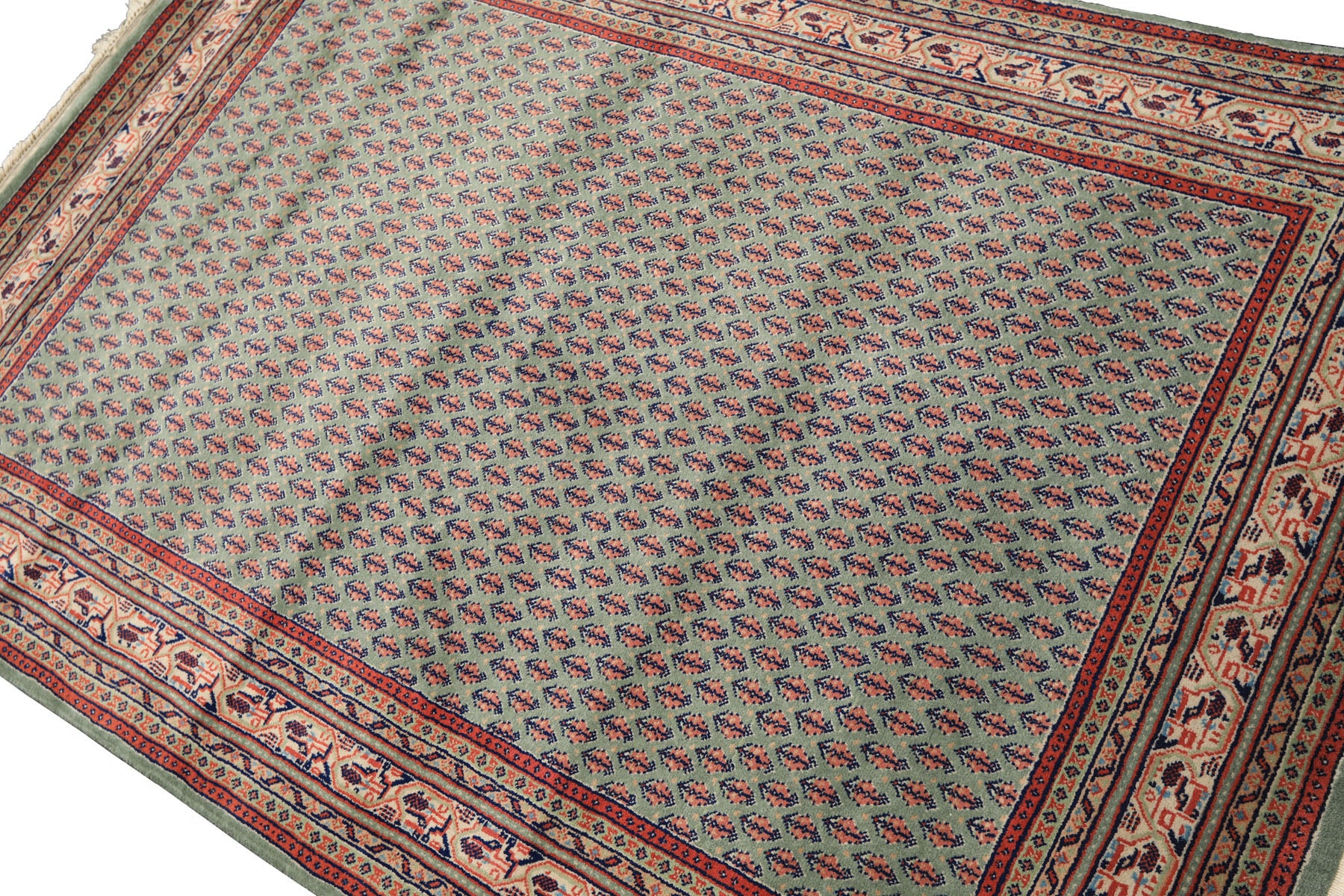 4x6 Sage, Rose, Blush Color Hand Knotted  Wool Traditional Oriental Rug