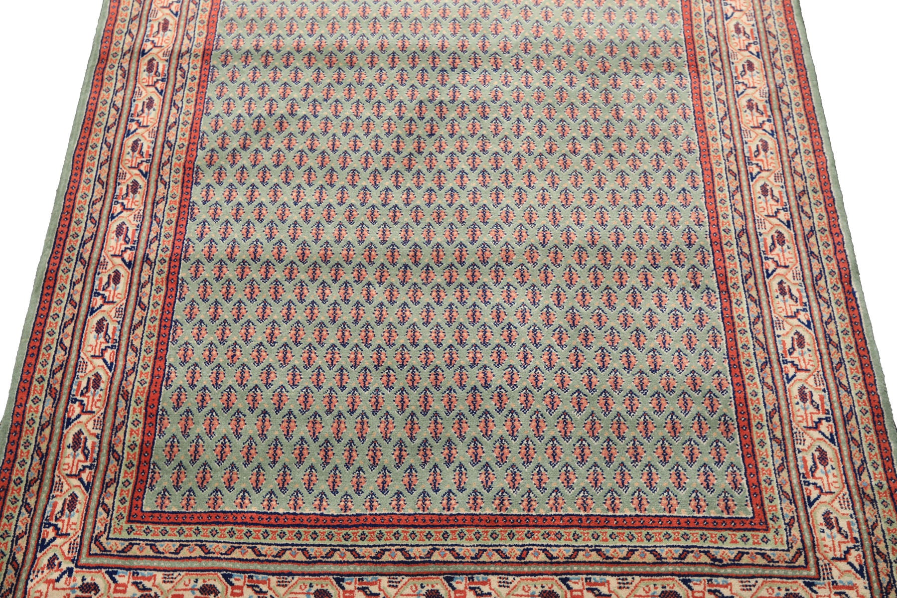 4x6 Sage, Rose, Blush Color Hand Knotted  Wool Traditional Oriental Rug