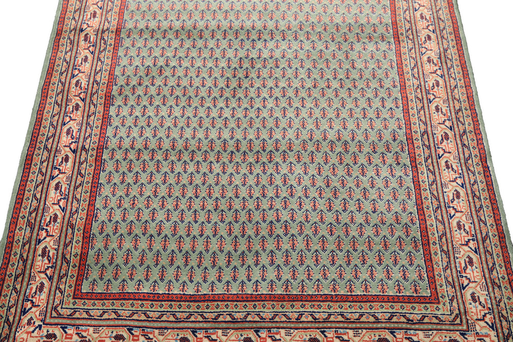4x6 Sage, Rose, Blush Color Hand Knotted  Wool Traditional Oriental Rug