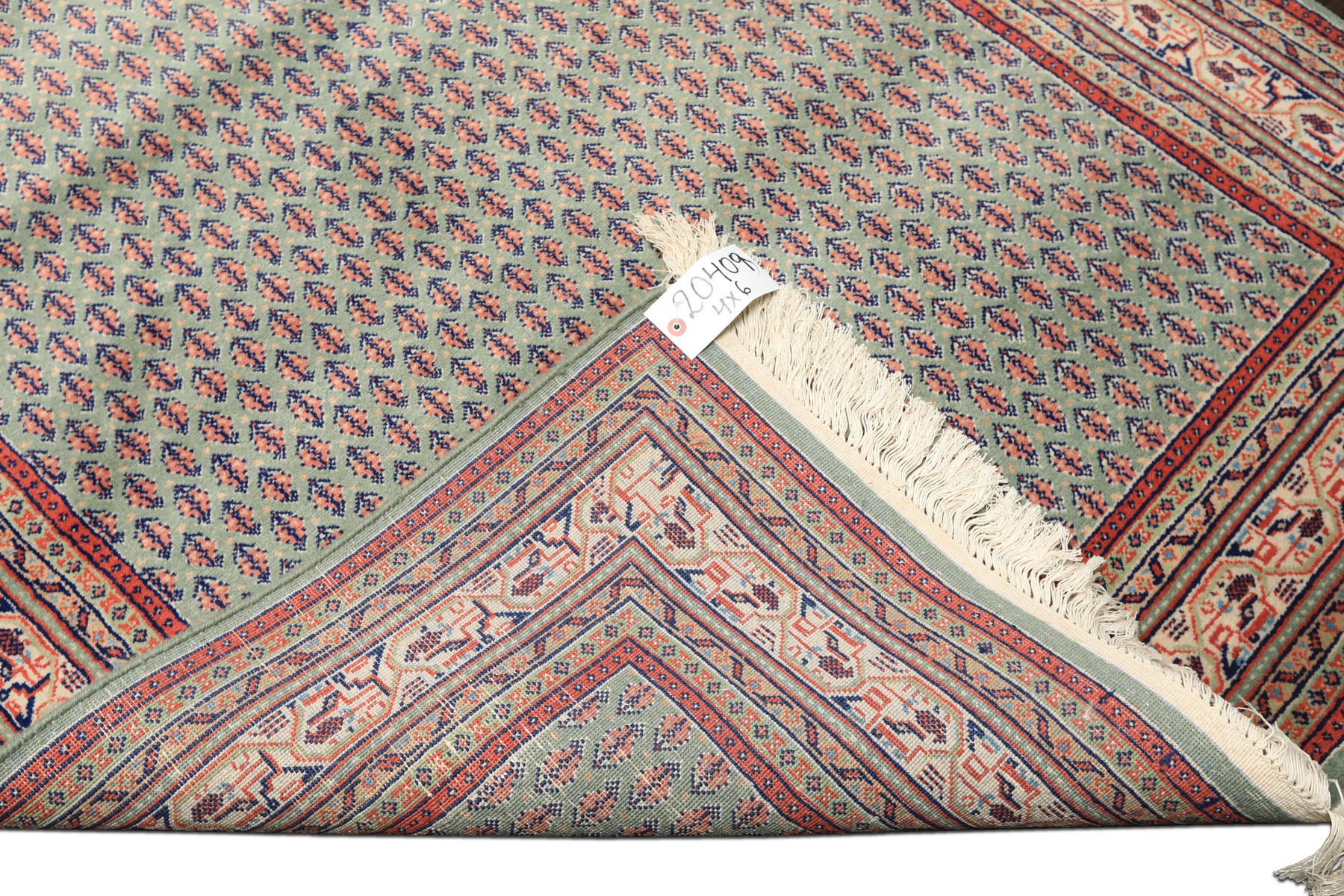 4x6 Sage, Rose, Blush Color Hand Knotted  Wool Traditional Oriental Rug