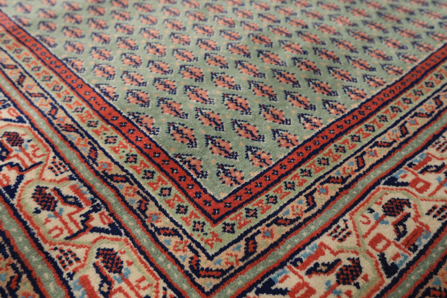 4x6 Sage, Rose, Blush Color Hand Knotted  Wool Traditional Oriental Rug