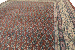 4x6 Rose, Ivory, Taupe Color Hand Knotted  Wool Traditional Oriental Rug