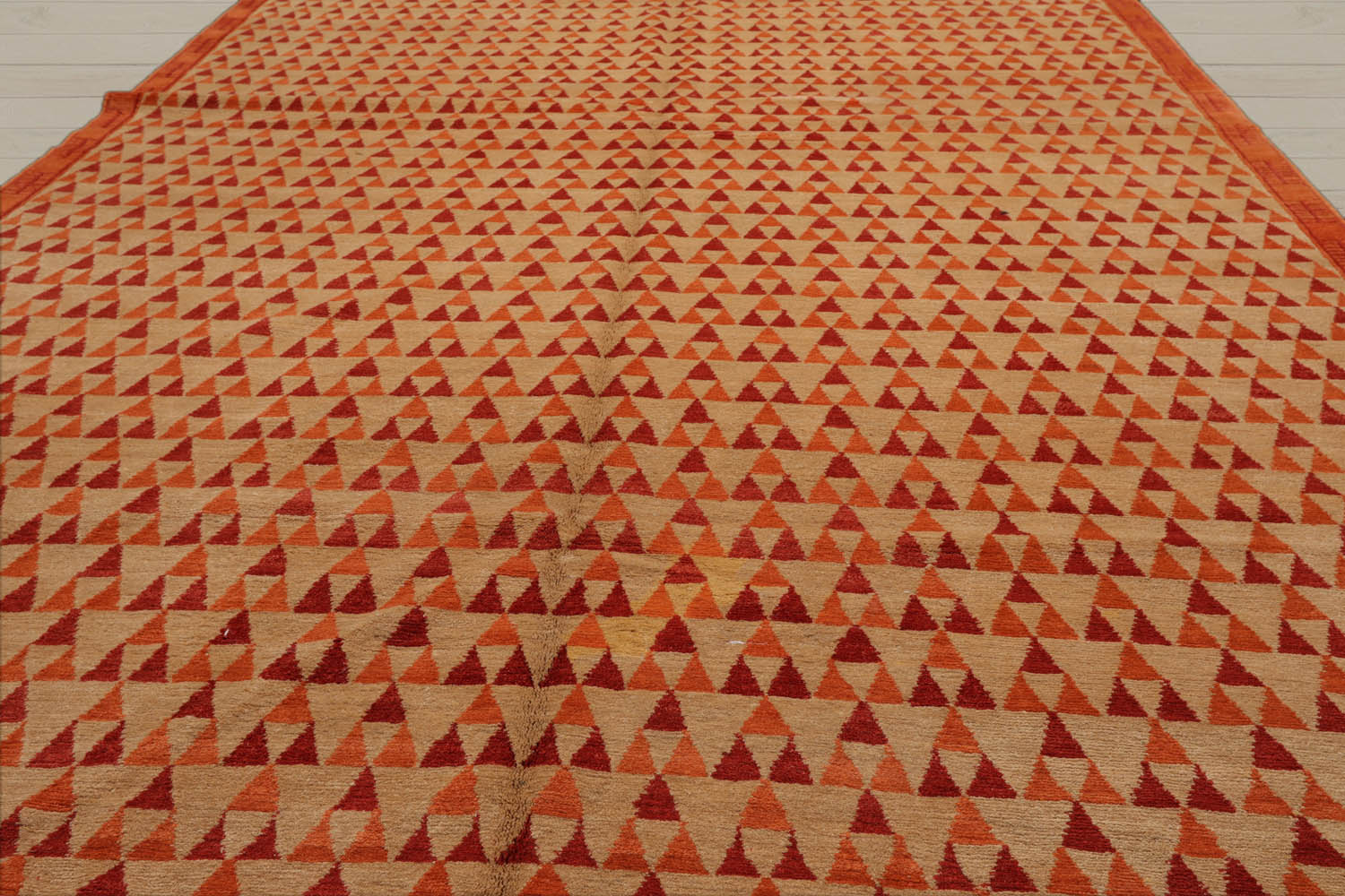 6x9 Beige, Orange, Coral Color Hand Knotted  100% Wool Contemporary Oriental Rug