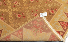 4x6 Brown, Gold, Green Color Hand Knotted Caucasian Wool Traditional Oriental Rug