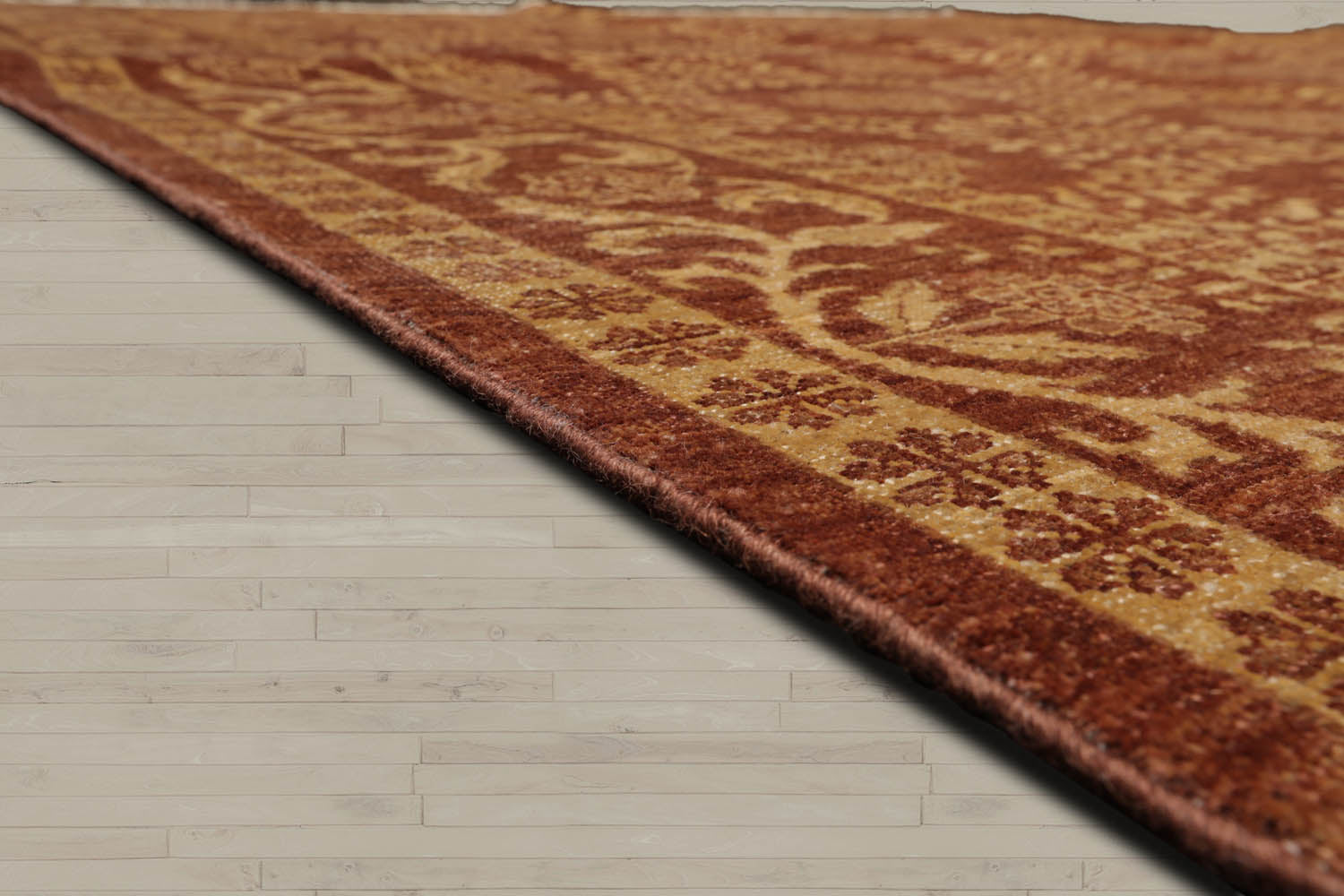 6x9 Brown, Tan, Gold Color Hand Knotted  100% Wool Traditional Oriental Rug