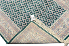 4x6 Emerald, Rose, Ivory Color Hand Knotted  Wool Traditional Oriental Rug