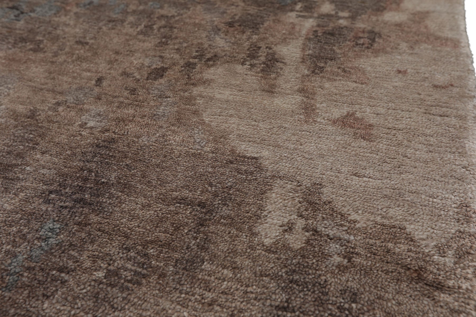 Knotted Rug Gray Taupe Hand Knotted 2'x3' Tibetan Transitional Wool and Silk Oriental Area Rug