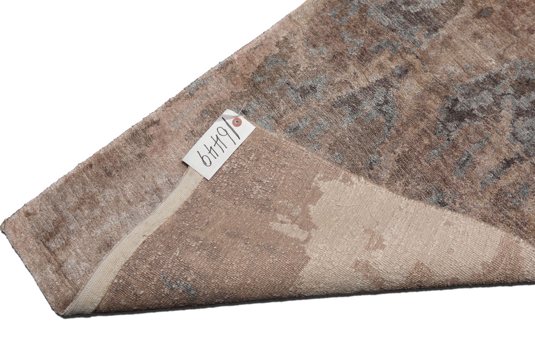 Knotted Rug Gray Taupe Hand Knotted 2'x3' Tibetan Transitional Wool and Silk Oriental Area Rug