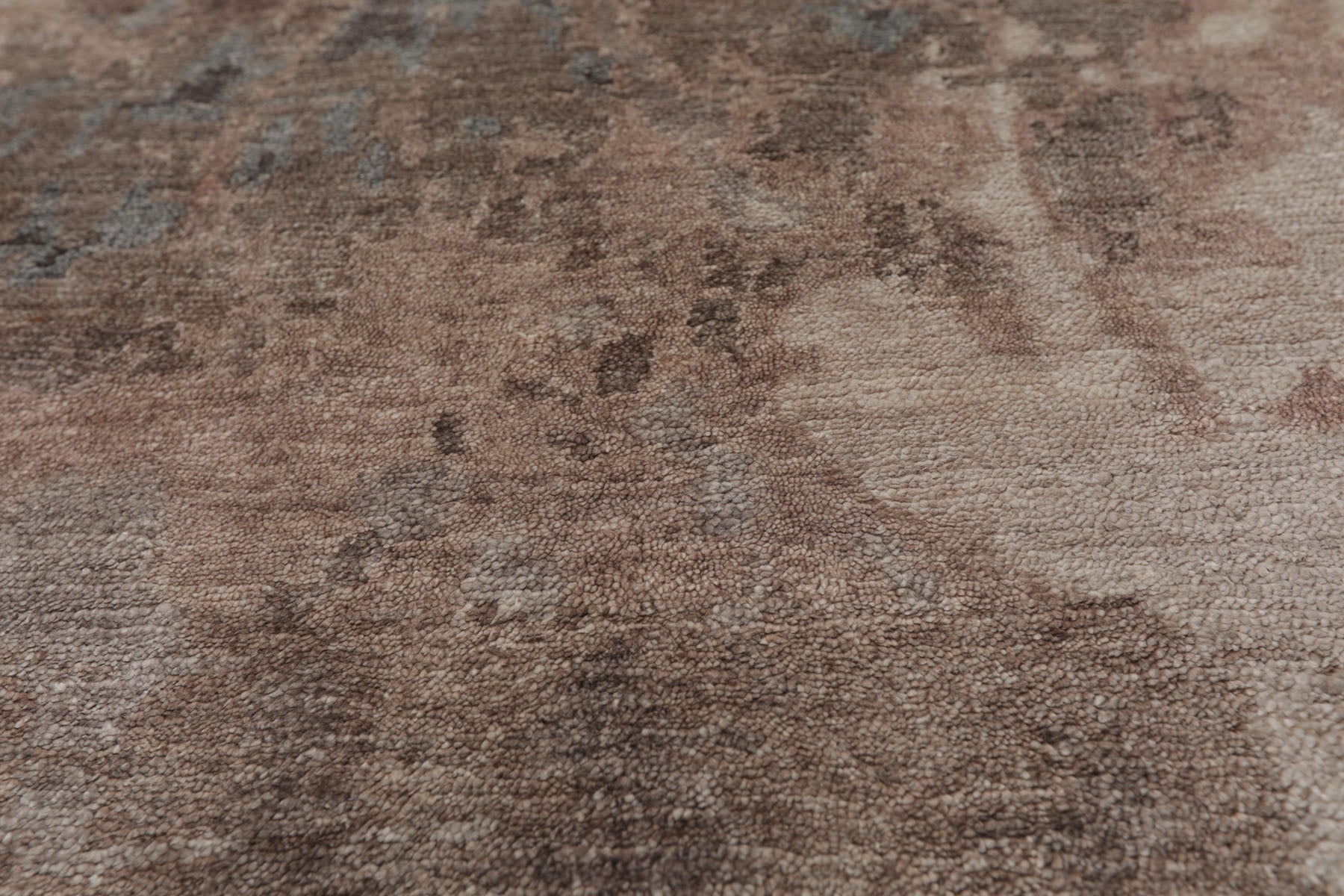 Knotted Rug Gray Taupe Hand Knotted 2'x3' Tibetan Transitional Wool and Silk Oriental Area Rug