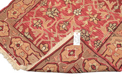 4x6 Rose, Tan, Ivory Color Hand Knotted Soumak Wool Transitional Oriental Rug