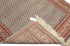 4x6 Slate, Ivory, Rose Color Hand Knotted  Wool Traditional Oriental Rug