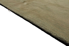 Knotted Rug Moss Tone on Tone Hand Knotted 9'x12' Modern Contemporary Tibetan 100% Wool Oriental Area Rug