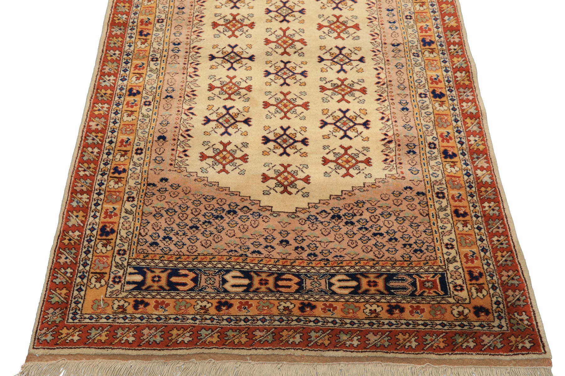 4x6 Beige, Burnt Orange, Gold Color Hand Knotted Turkish Kula Wool Traditional Oriental Rug