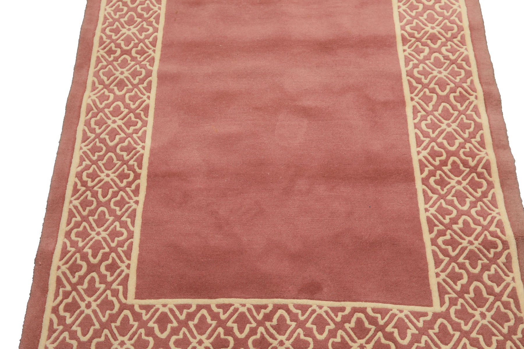 4x6 Blush, Ivory, Color Hand Knotted Indo Tibetan Wool Transitional Oriental Rug