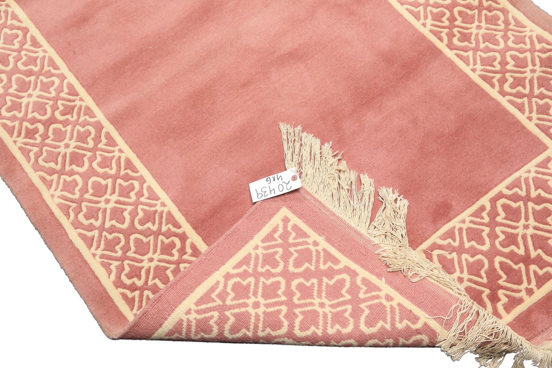 4x6 Blush, Ivory, Color Hand Knotted Indo Tibetan Wool Transitional Oriental Rug