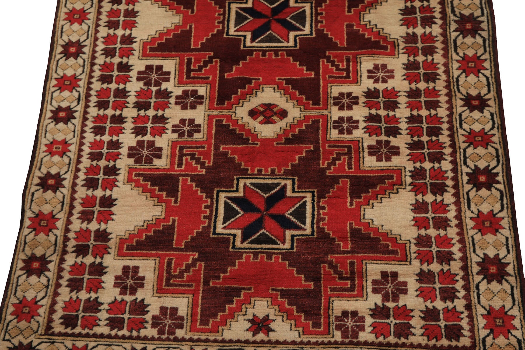 4x6 Ivory, Red, Maroon Color Hand Knotted Turkish Kula Wool Traditional Oriental Rug