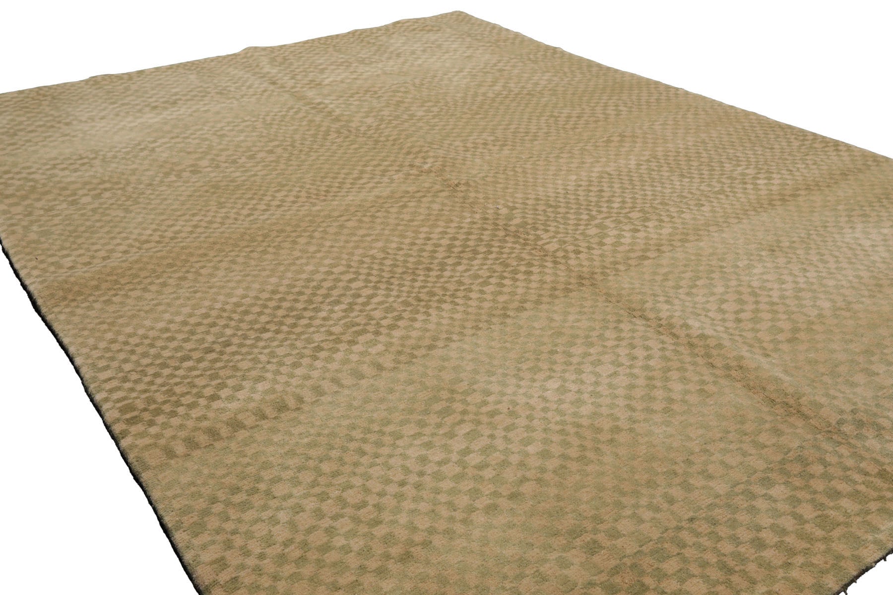 Knotted Rug Beige Sage Hand Knotted 4'x6' Michaelian and Kohlberg Modern Contemporary Tibetan 100% Wool Oriental Area Rug