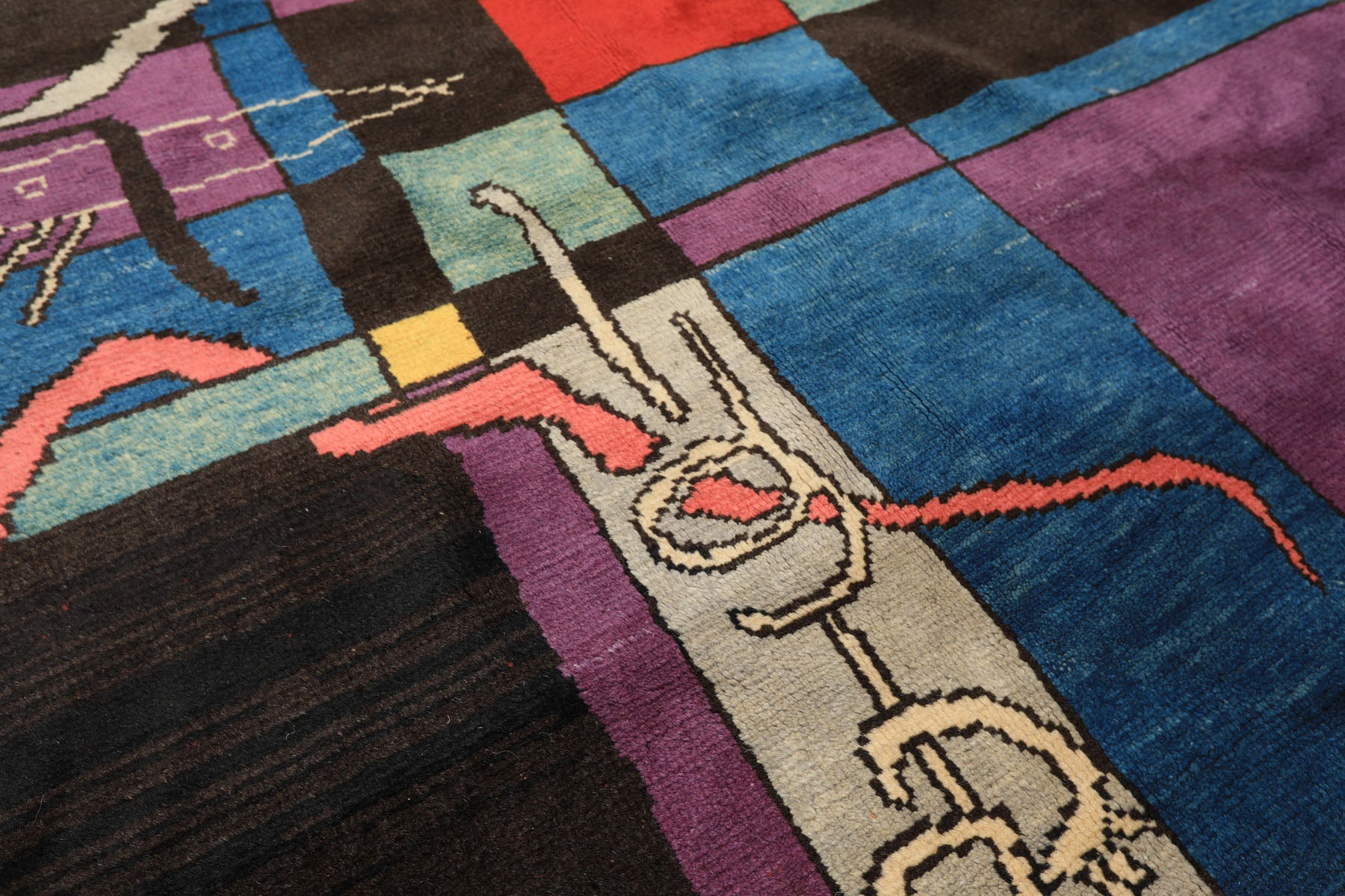 5x7 Chocolate, Lavender, Blue Color Hand Knotted Oushak Wool  Oriental Rug