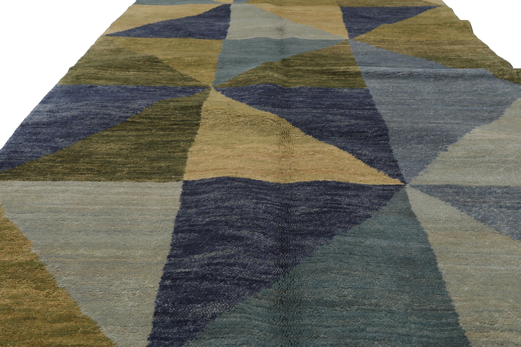 Knotted Rug Blue Green Hand Knotted 3'x5' Michaelian and Kohlberg Traditional Tibetan 100% Wool Oriental Area Rug