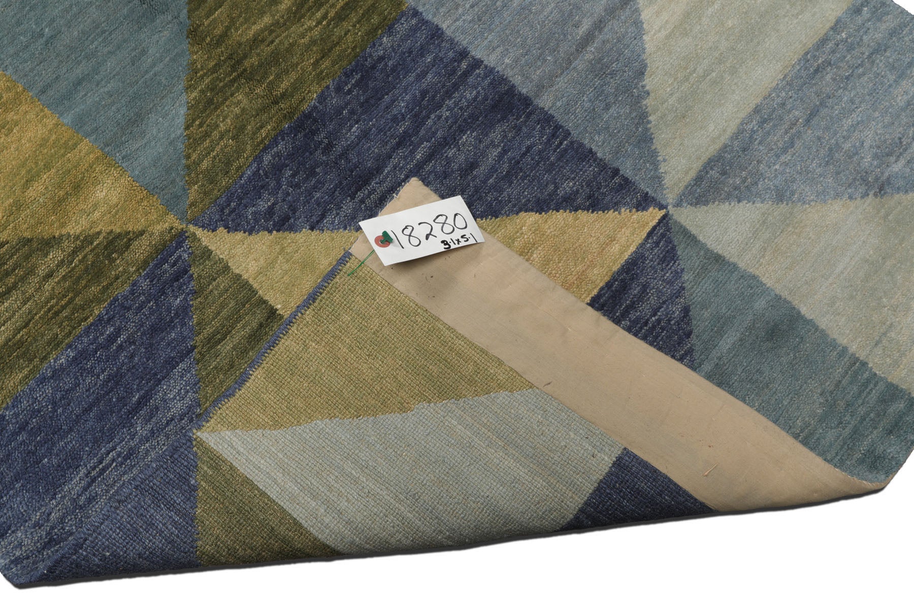 Knotted Rug Blue Green Hand Knotted 3'x5' Michaelian and Kohlberg Traditional Tibetan 100% Wool Oriental Area Rug