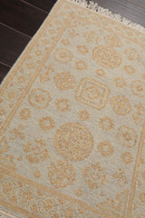 2x3 Gray, Tan, Color Hand Knotted Soumak 100% Wool Transitional Oriental Rug