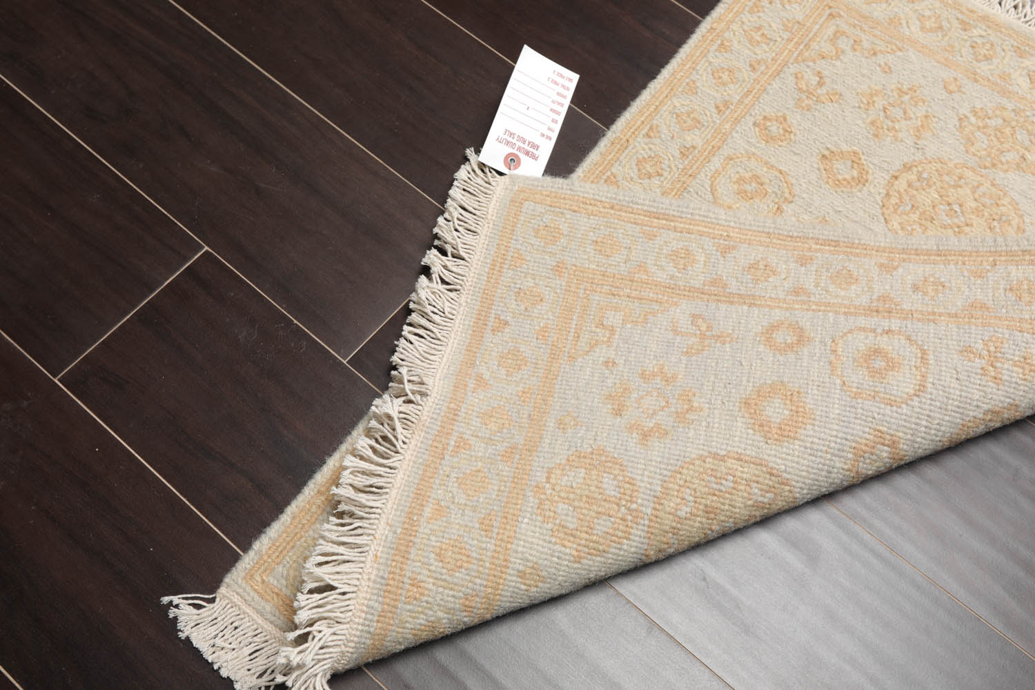 2x3 Gray, Tan, Color Hand Knotted Soumak 100% Wool Transitional Oriental Rug