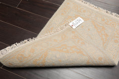 2x3 Gray, Tan, Beige Color Hand Knotted Soumak 100% Wool Transitional Oriental Rug