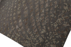 Knotted Rug Tone on Tone Gray Hand Knotted 2'x3' Tibetan Modern Contemporary Wool and Silk Oriental Area Rug