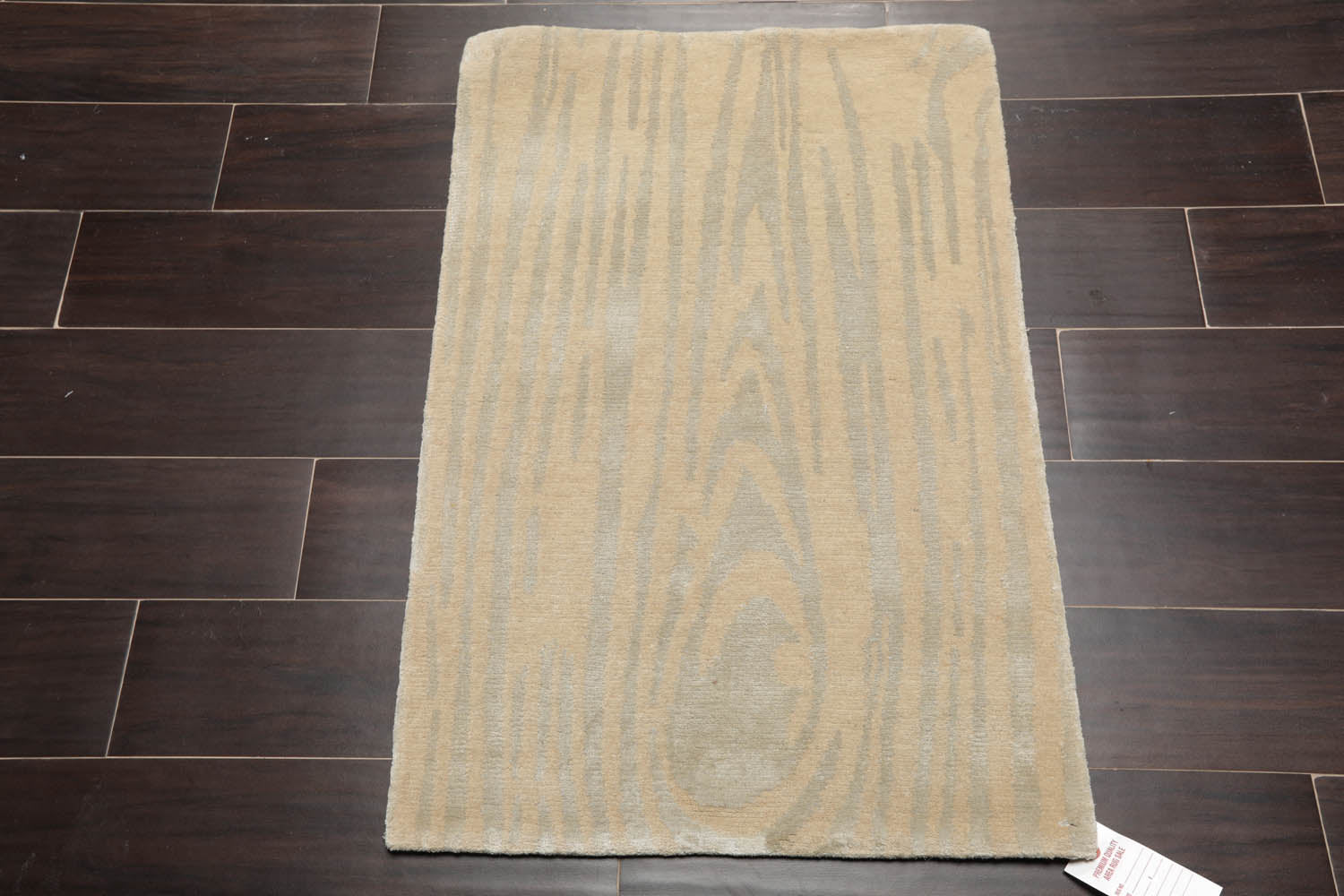 2x3 Beige, Gray, Color Hand Knotted  Wool & Silk Modern Oriental Rug
