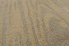 2x3 Beige, Gray, Color Hand Knotted  Wool & Silk Modern Oriental Rug