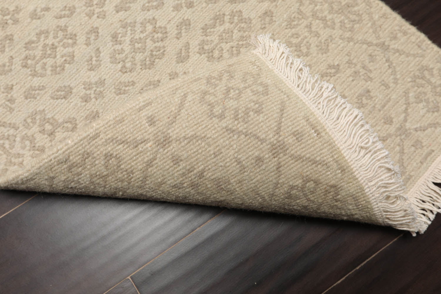 2x3 Tone on Tone Beige, , Color Hand Knotted Soumak 100% Wool Transitional Oriental Rug