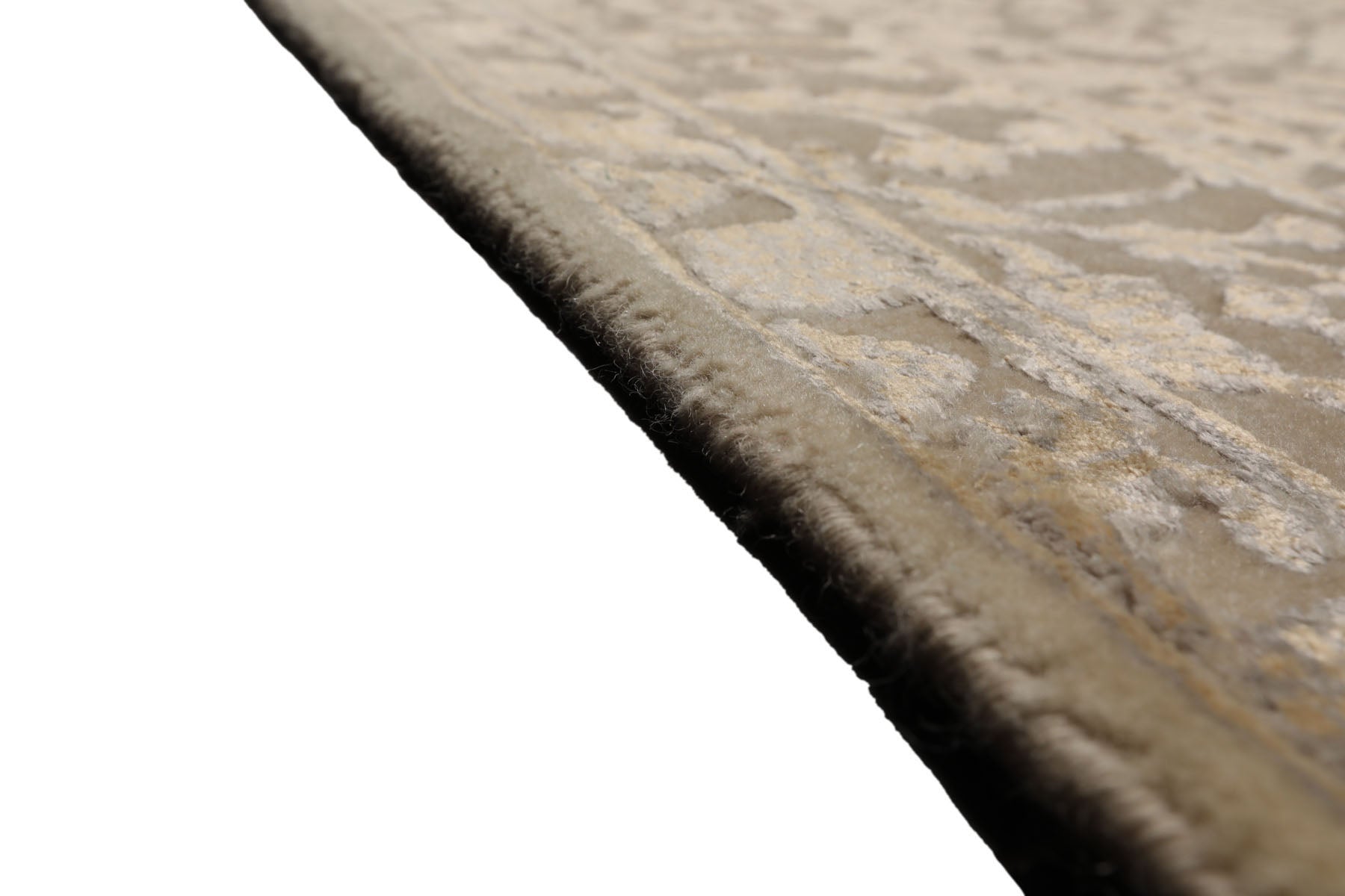 Knotted Rug Ivory Gray Hand Knotted 4'x6' Tibetan Modern Contemporary 100% Wool Oriental Area Rug