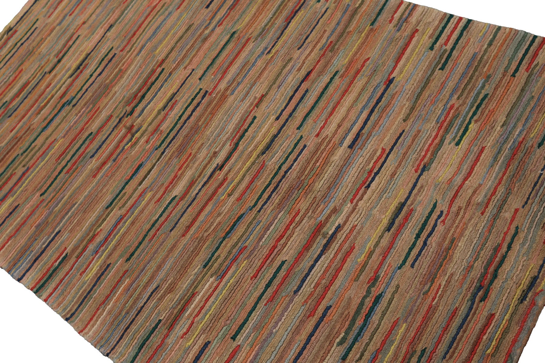 4x6 Rose, Multi, Color Hand Knotted Tibetan Wool Modern & Contemporary Oriental Rug