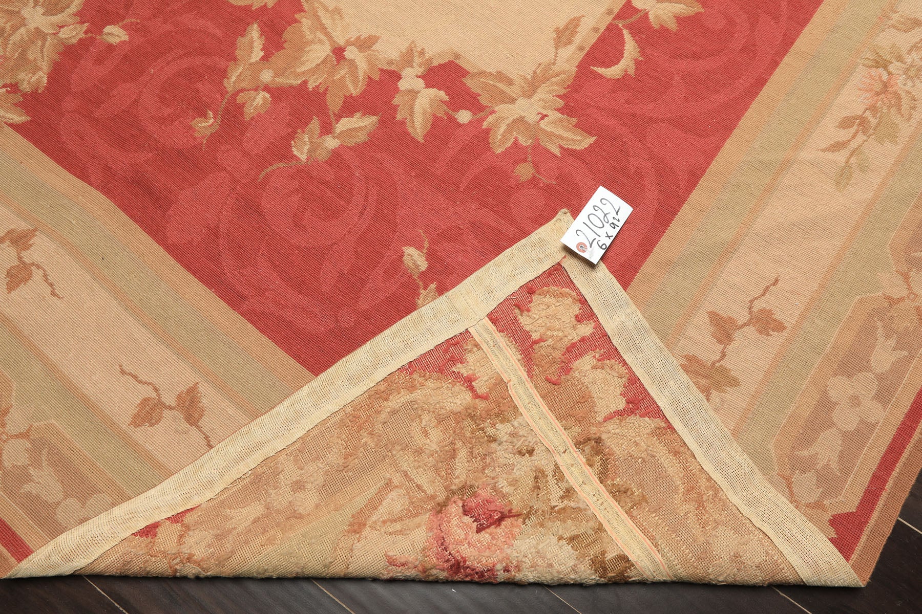 6x9 Fuschsia, Beige, Mint Color Hand Knotted French Aubusson Needlepoint Wool Traditional Oriental Rug
