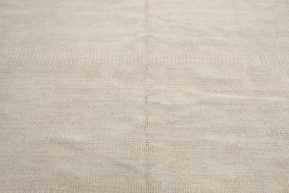 10x14 Beige, Gray, Color Hand Knotted  100% Wool Modern Oriental Rug