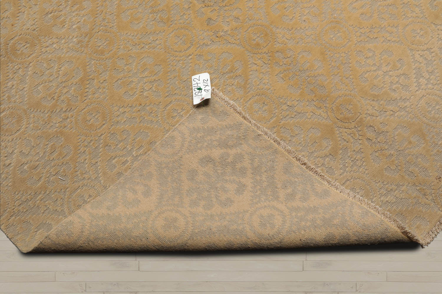 9x12 Gray, Light Gold, Color Hand Knotted  100% Wool Contemporary Oriental Rug
