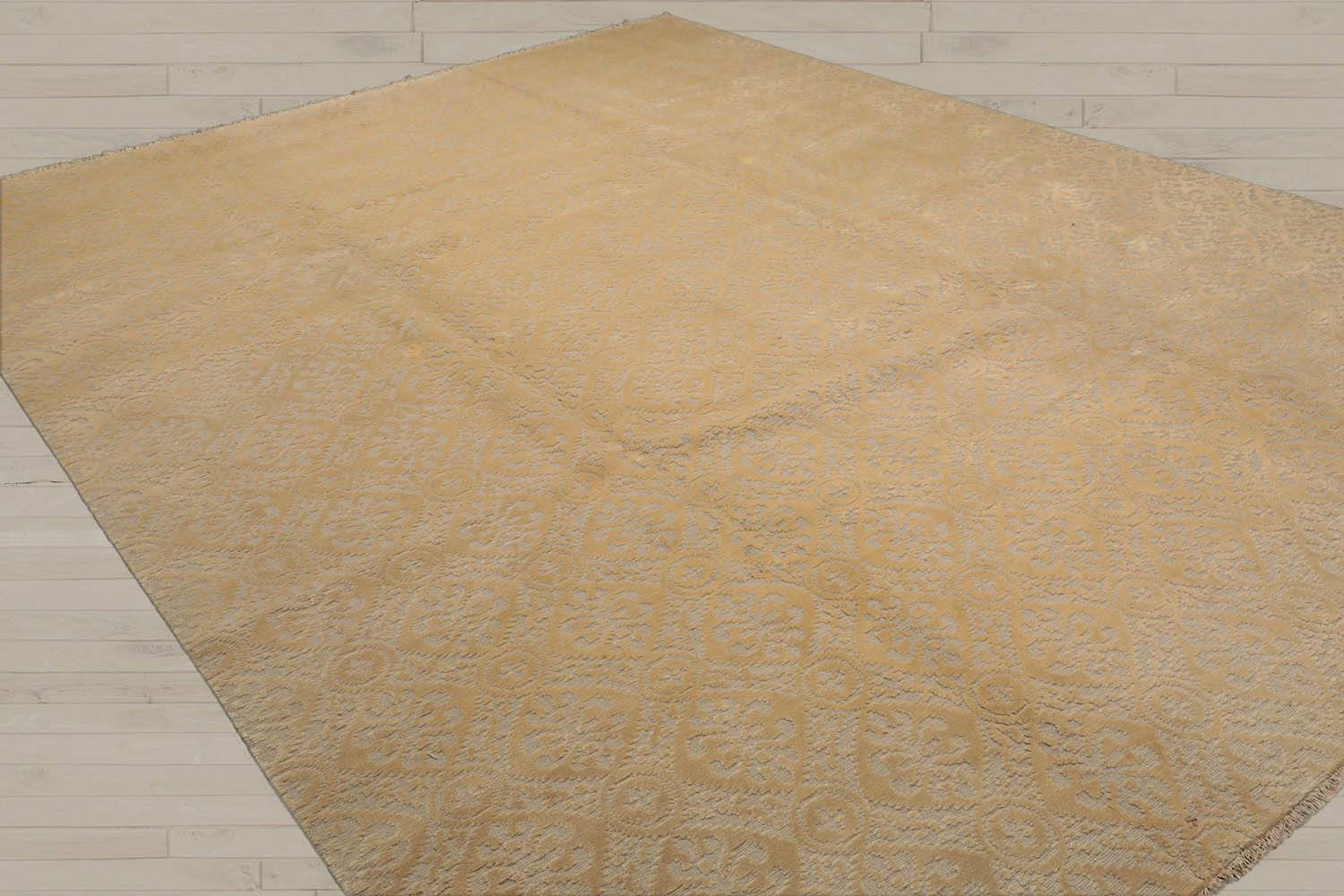 9x12 Gray, Light Gold, Color Hand Knotted  100% Wool Contemporary Oriental Rug