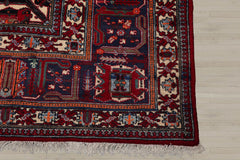 Palace Red, Indigo, Beige Color Hand Knotted  100% Wool Traditional Oriental Rug