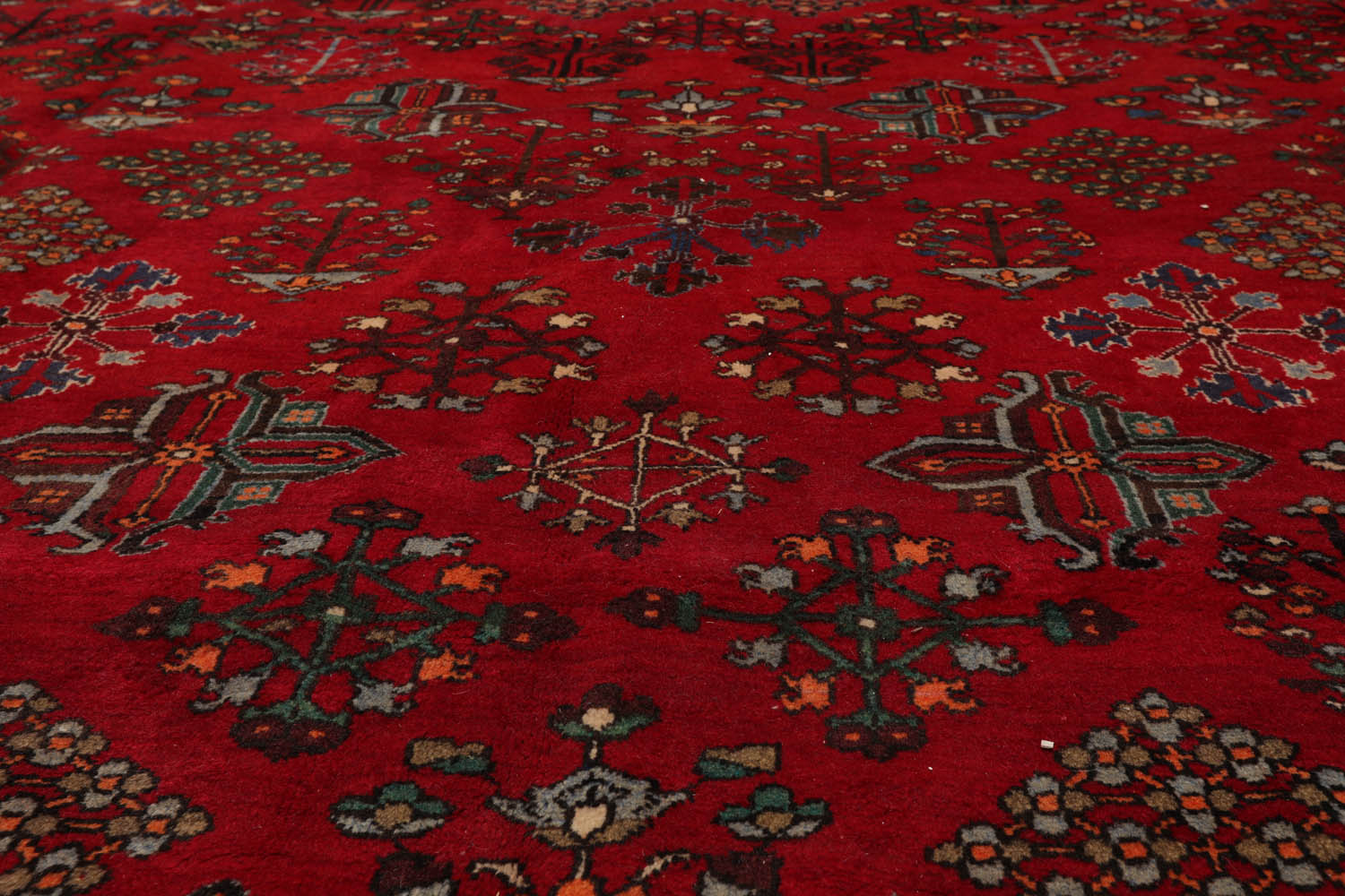 Palace Red, Indigo, Beige Color Hand Knotted  100% Wool Traditional Oriental Rug