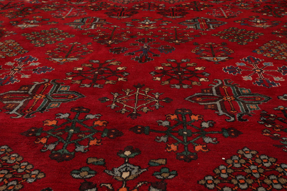 Palace Red, Indigo, Beige Color Hand Knotted  100% Wool Traditional Oriental Rug