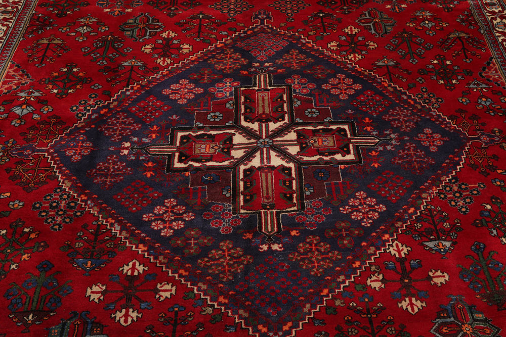 Palace Red, Indigo, Beige Color Hand Knotted  100% Wool Traditional Oriental Rug