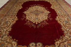 Palace Burgundy, Beige, Moss Color Hand Knotted Tabriz 100% Wool Traditional Oriental Rug